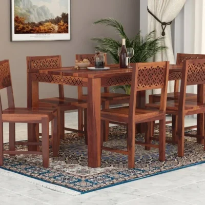 Classic Sheesham Wood Dining Table Set for Modern Homes