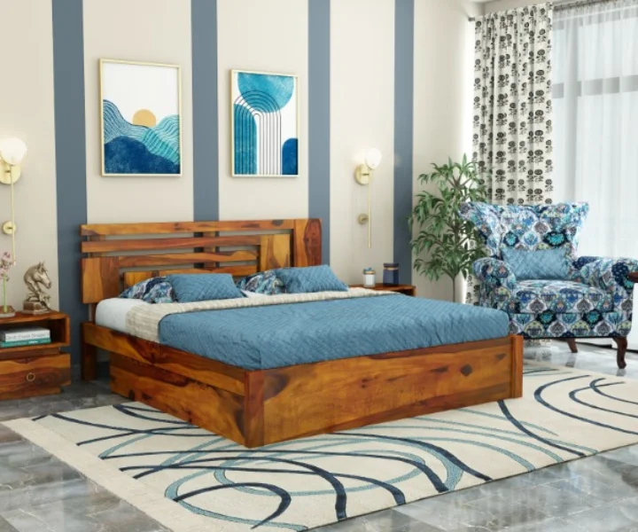 Designer Solid Sheesham Wood Bed Royal Sheesham (7) Designer Solid Sheesham Wood Bed Royal Sheesham for Modern Bedroom