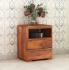 Royal sheesham solid wood bedside table modern style - Image 3