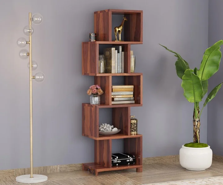 solid wood bookshelf modern design Royal Sheesham (1) Modern solid Sheesham wood bookshelf by Royal Sheesham