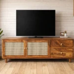 Ashford Sheesham Wood TV Console in Scratch Resistant Provincial Teak Finish
