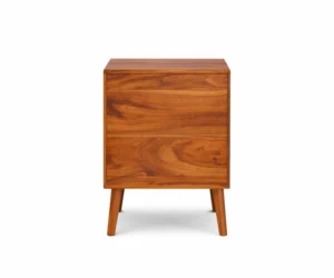 Sheesham Luxe Cane Bedside Table with Storage Shelf - Image 3
