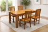 Solid sheesham wood 4 seater dining table set with chairs by Royal Sheesham for modern home dining space in India