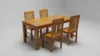 solid sheesham wood 4 seater dining table set with chairs - Image 3