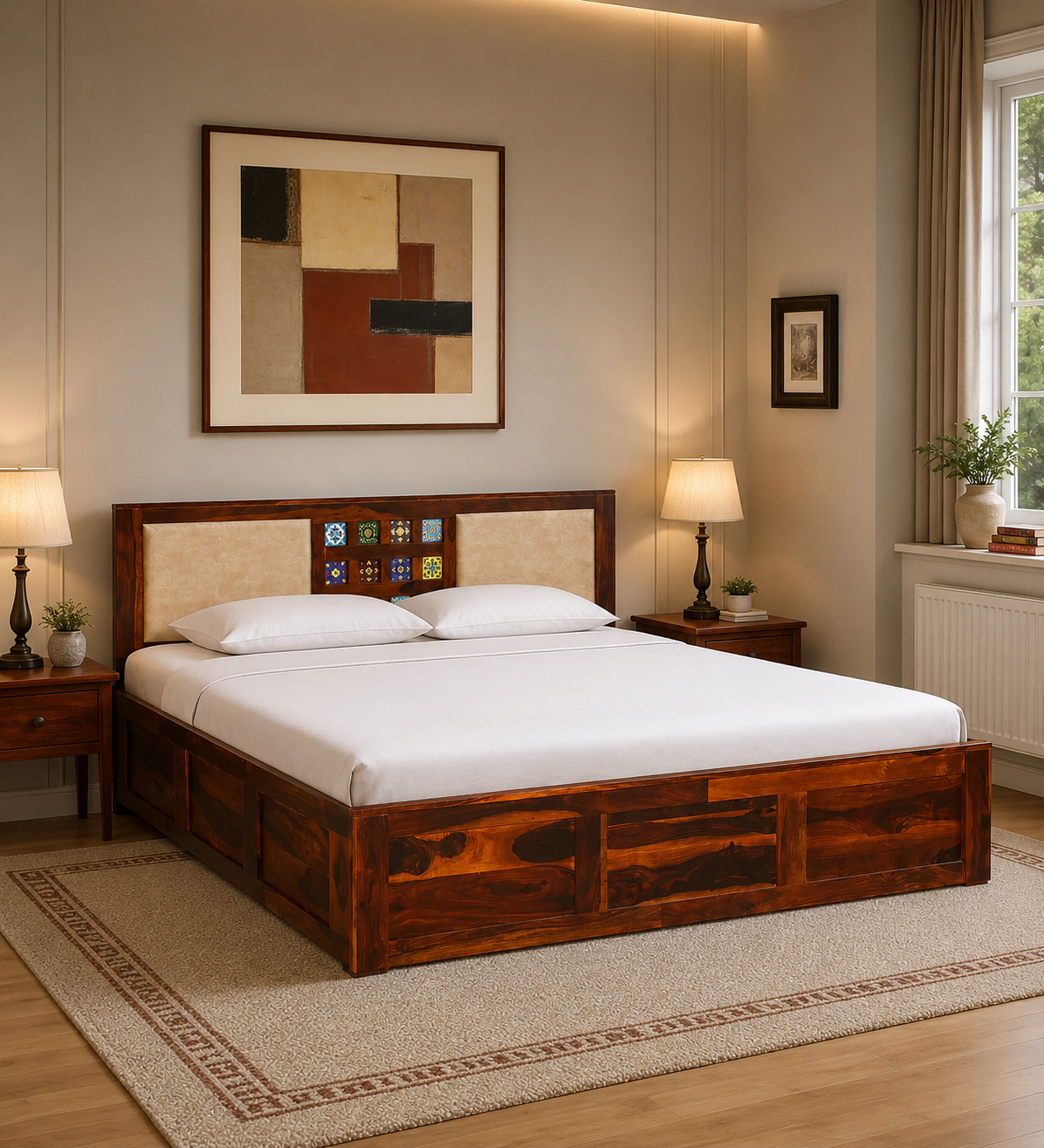 Akasya Solid Sheesham Wood Storage Beds Royalsheesham (1) Akasya Solid Sheesham Wood Storage Beds - Image 1
