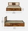 Anisha Solid Wood Bed With Storage - Image 3