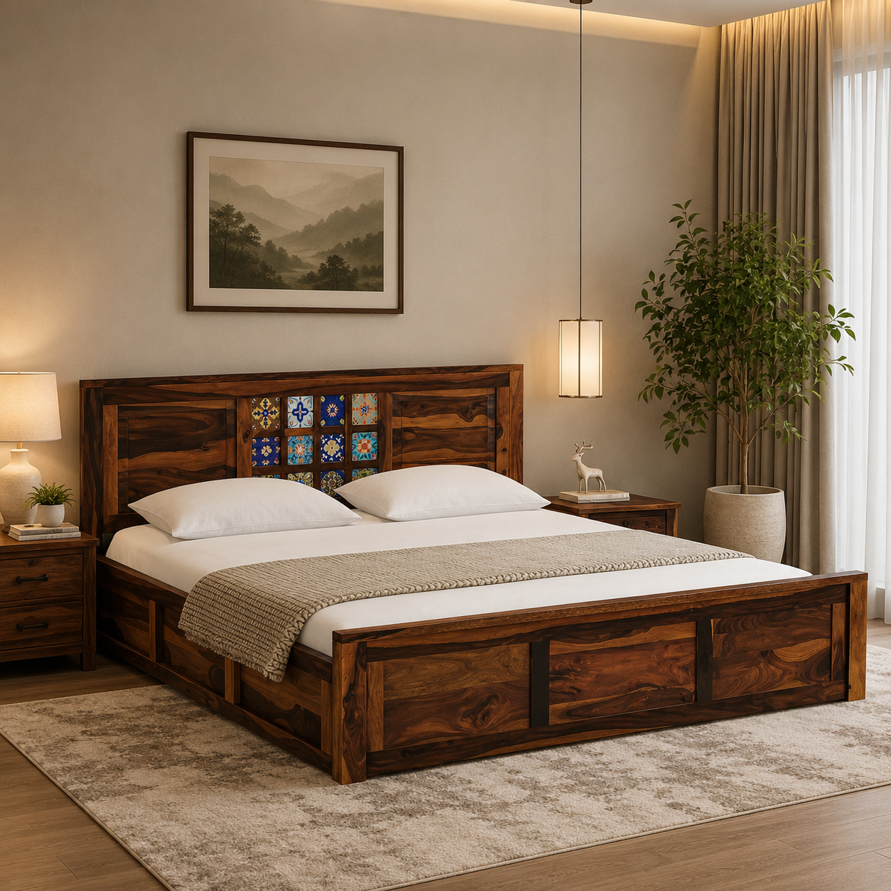 Nails Solid Sheesham Wood Storage Beds Royalsheesham (1) Nails Solid Sheesham Wood Storage Beds - Image 1