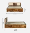 Nisha Solid Wood Bed With Storage - Image 3