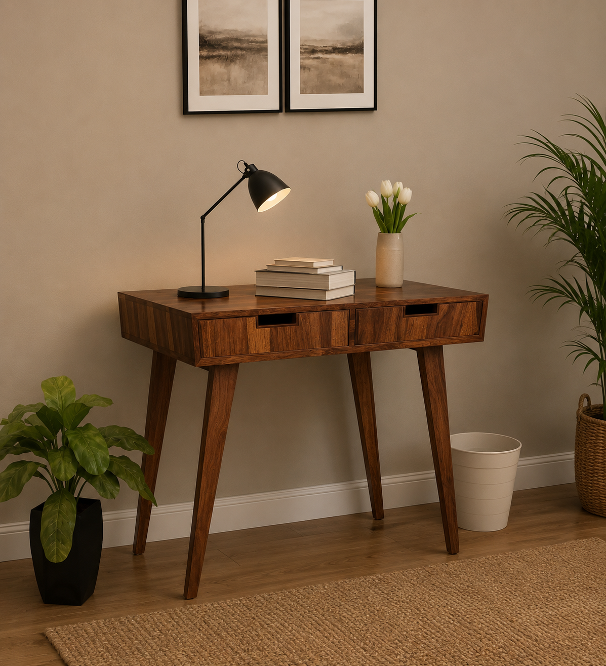 Riyal Solid Wood Study Table Royalsheesham (1) Riyal Solid Wood Study Table - Image 1