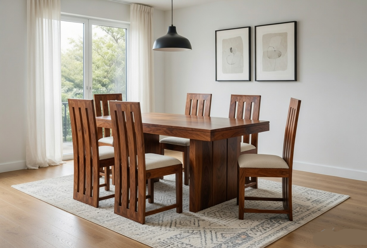 Royal Sheesham Wood 6 Seater Dining Table Set for Home (1) Royal Sheesham Wood 6 Seater Dining Table Set for Home Sarve Furniture