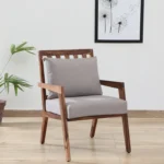 Niva Sheesham Wood Arm Chair In Grey & Rustic Teak Finish