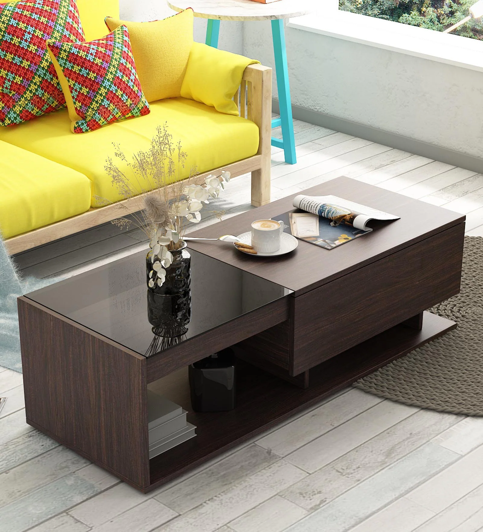 Royal sheesham (1) Sang Large Coffee Table In Choco Walnut Finish - Image 1