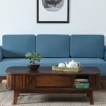 Fold Sheesham Wood Shutter Coffee Table In Scratch Resistant Provincial Teak Finish