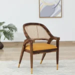 Rain Sheesham Wood Arm Chair In Scratch Resistant Provincial Teak Finish with Cane Mesh