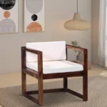 Avinav Sheesham Wood Arm Chair In Provincial Teak Finish