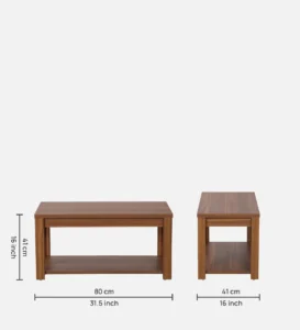 Nain Harmony Coffee Table in Natural Teak Finish - Image 3
