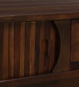 Fold Sheesham Wood Shutter Coffee Table In Scratch Resistant Provincial Teak Finish - Image 10