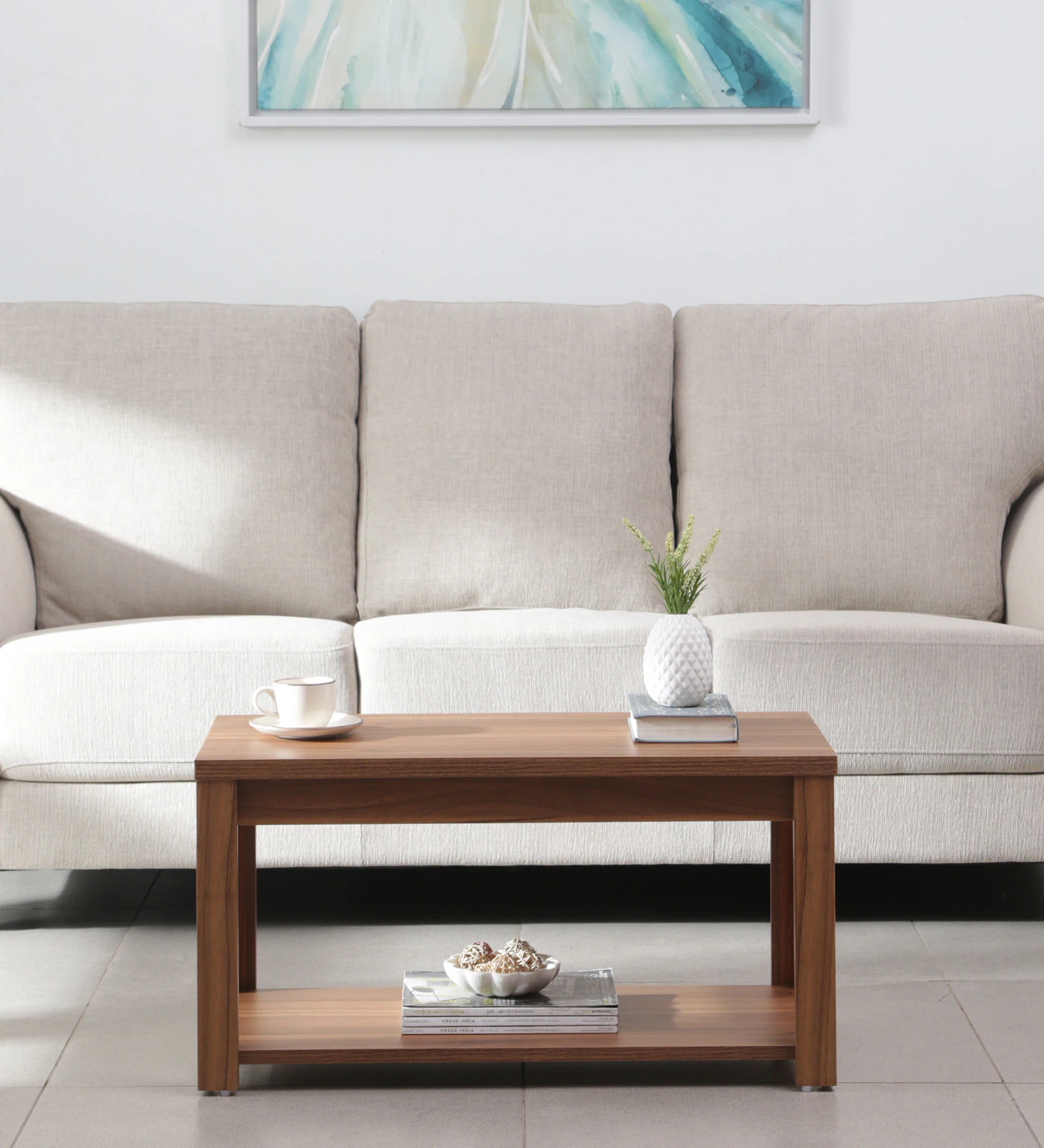 Royal sheesham (3) Nain Harmony Coffee Table in Natural Teak Finish - Image 1
