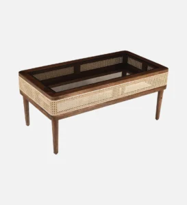 Nain Mango Wood Coffee Table In Tubbaq Finish With Brown Tinted Glass Top - Image 7