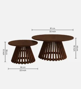 Sallar Mango Wood Nesting Coffee Table Set - Image 3