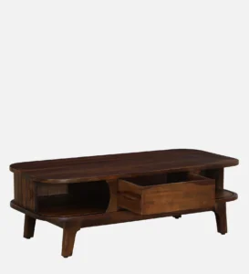 Fold Sheesham Wood Shutter Coffee Table In Scratch Resistant Provincial Teak Finish - Image 6