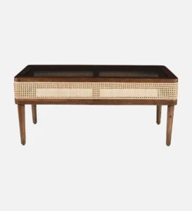 Nain Mango Wood Coffee Table In Tubbaq Finish With Brown Tinted Glass Top - Image 5