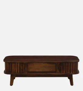 Fold Sheesham Wood Shutter Coffee Table In Scratch Resistant Provincial Teak Finish - Image 5