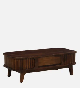 Fold Sheesham Wood Shutter Coffee Table In Scratch Resistant Provincial Teak Finish - Image 4