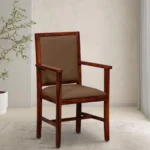Cheshtigo Sheesham Wood Arm Chair In Honey Oak Finish