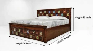 Royale Premium Solid Sheesham Wood Luxury King Size Bed - Image 6