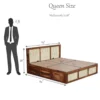 Tan Solid Wood Cane Bed With Hydraulic Storage - Image 3