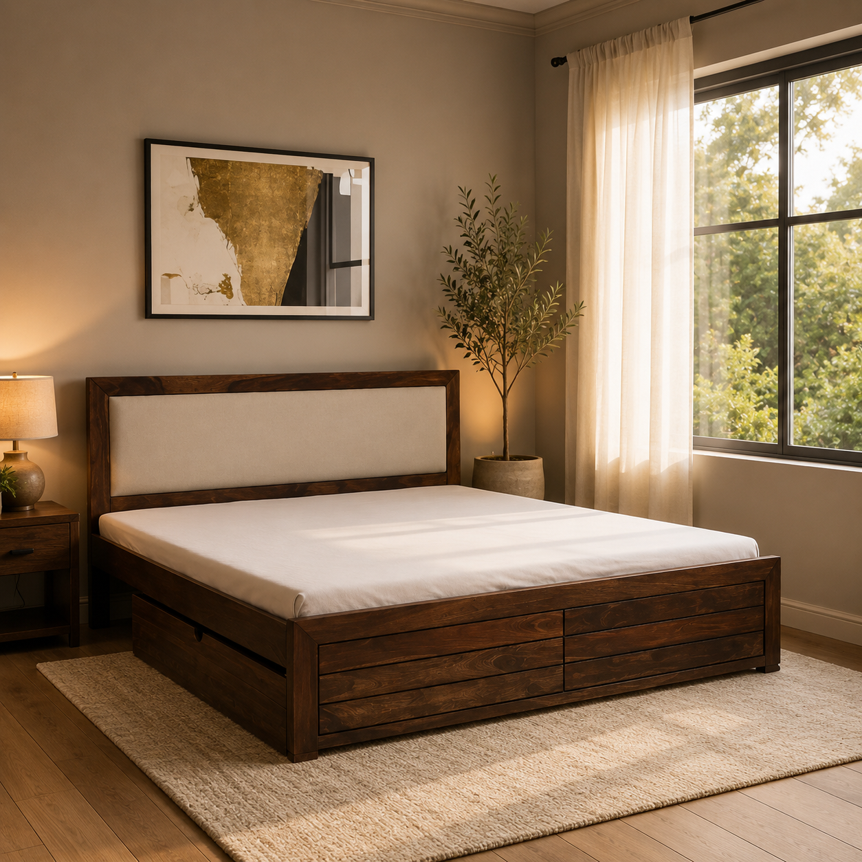 maasum Solid Wood Drawer Storage Beds Royalsheesham (1) maasum Solid Wood Drawer Storage Beds - Image 1
