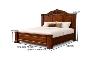 Solid Sheesham WoodSolid Sheesham Wood King Size Luxury Bed with Finishing - Image 5