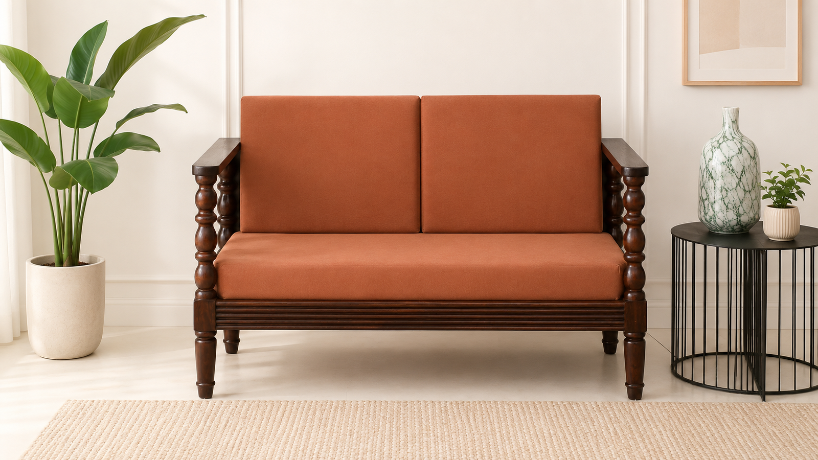 Aurora Contemporary Fabric 2 Seater Sofa with Deep Seating (1) Aurora Contemporary Fabric 2 Seater Sofa with Deep Seating - Image 1