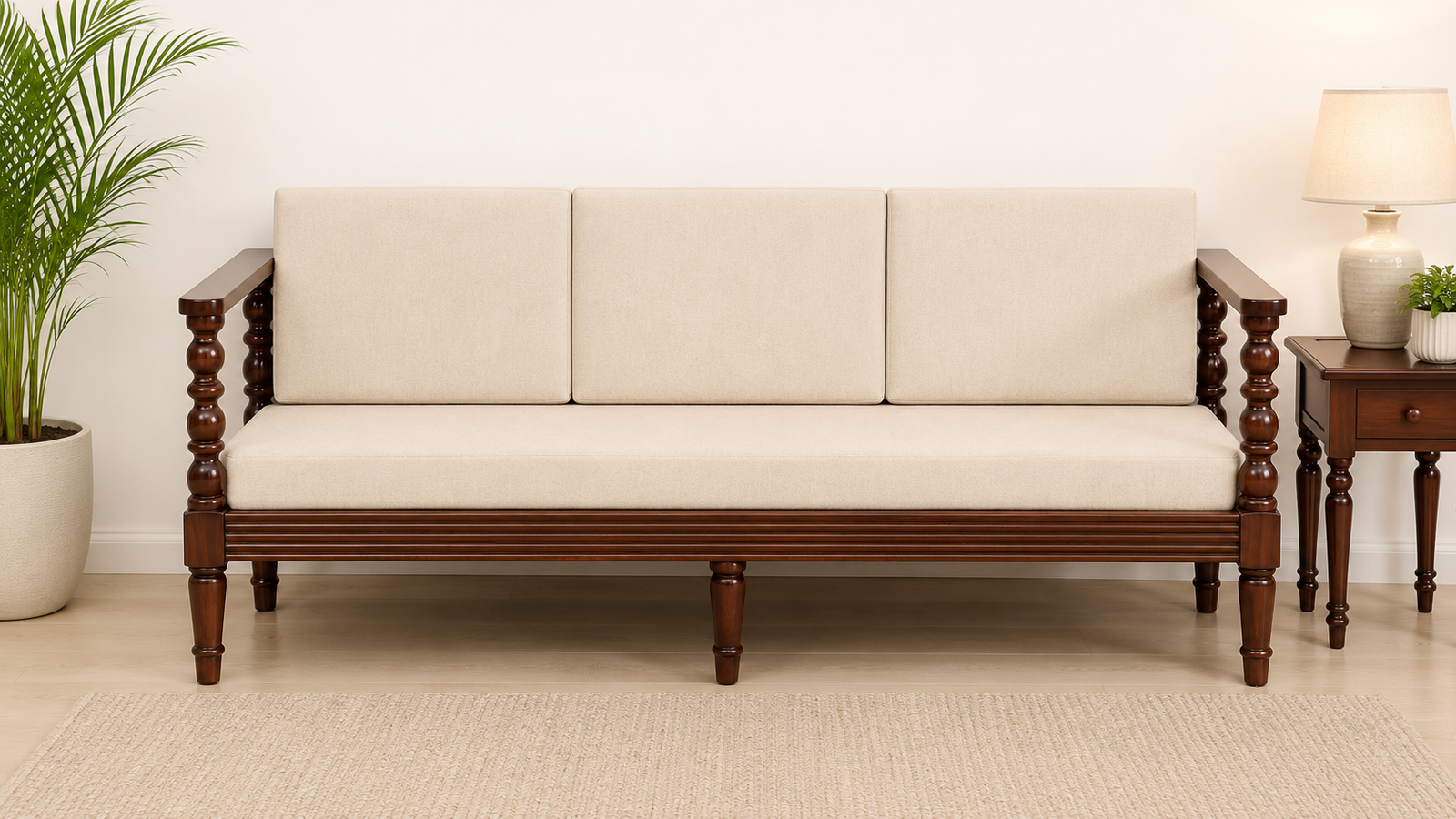 Brooklyn Modern Sheesham Wood Sofa for Elegant Interiors (1) Brooklyn Modern Sheesham Wood Sofa for Elegant Interiors - Image 1