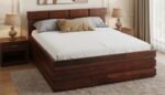 Elegance Solid Sheesham Wood Luxury King Bed With Storage - Image 7