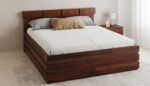 Elegance Solid Sheesham Wood Luxury King Bed With Storage - Image 4