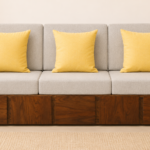 Hamilton Sheesham Wood 3 Seater Sofa with Premium Beige Cushions