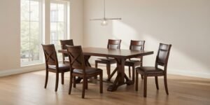 Royal SlatCraft Solid Sheesham Wood Designer 6 Seater Dining Set with Finish for Home