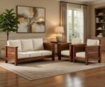 Royale Solid Sheesham Wood Modern Comfort Sofa Set with Modern Finish for Living Room