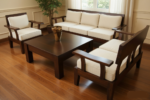 Solid Sheesham Wood Luxury 5 Seater Sofa Set Sarve Furniture