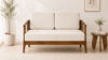 Velmont Modern Fabric 2 Seater Sofa in Rich Finish