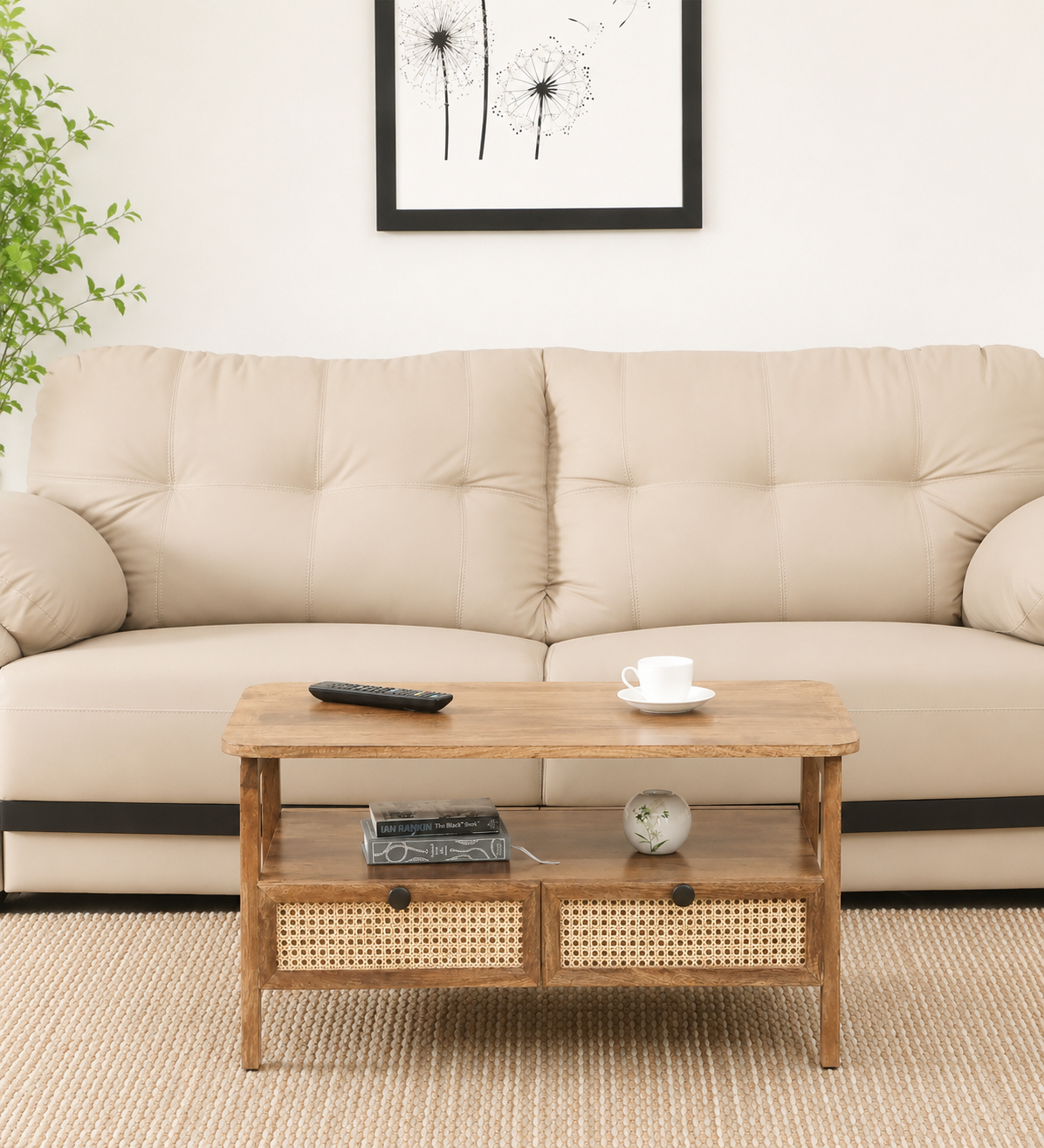 royal sheesham (1) Hartley Acacia Wood Coffee Table in Rustic Brown Finish - Image 1