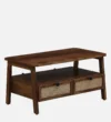 Hartley Acacia Wood Coffee Table in Rustic Brown Finish - Image 9
