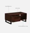 Brisco Solid Wood Coffee Table in Honey Oak Finish by Mintwud - Image 8