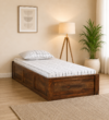 Ashvira Classic Sheesham Wood Single Bed with Elegant Headboard in Natural Finish