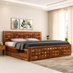 Calvero Designer Sheesham Wood Platform Bed for Contemporary Bedrooms
