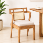 Cedarcrest Solid Sheesham Wood Elegant Dining Chair with Natural Wood Grain Finish