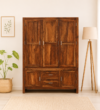 Hamilton Edge Solid Sheesham Wood 3 Door Wardrobe with Sleek Storage