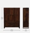 Hamilton Edge Solid Sheesham Wood 3 Door Wardrobe with Sleek Storage - Image 3